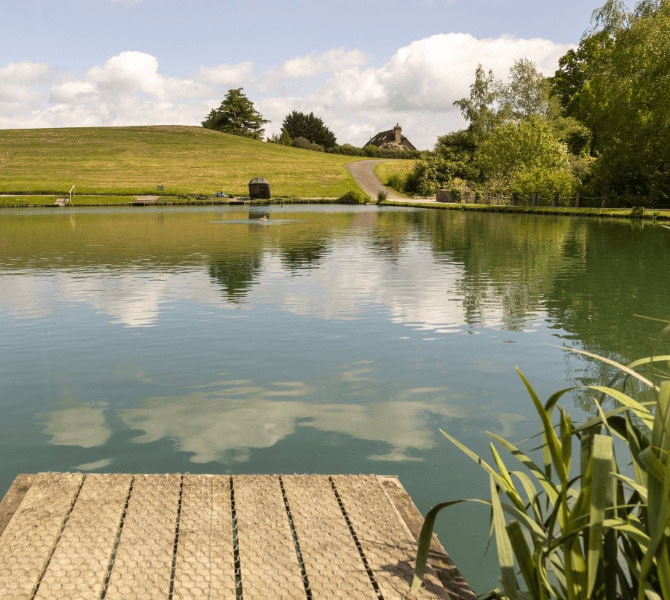View over a fishing lake